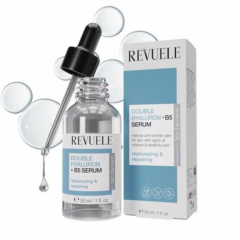 Revuele Double Hyaluron + B5 Serum - Hydrating Face Serum with Hyaluronic Acid & Panthenol, 1 fl. oz.