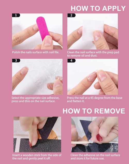 Handmade Press on Nails - Medium Pointed Almond Shape, Fake Nails Short Oval, Reusable Acrylic Stick on False Nails Kit for Women/K07-M