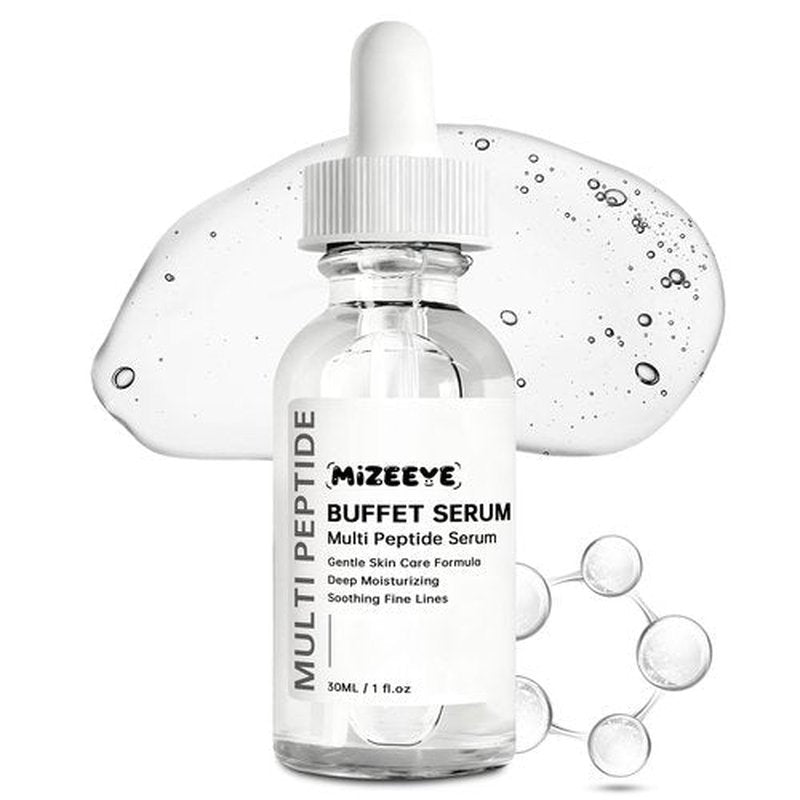 Buffet Peptides Serum For Face 30ml, Multi Peptide + Hyaluronic Acid + Amino Acids + Lactic Acid, Anti-Aging Peptide Serum For Fine Lines & Crow's Feet, Improve Elasticity