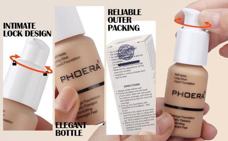 ABRUS PHOERA Full Coverage Foundation, Soft Matte, Oil Control Concealer, Foundation Makeup Flawless Cream Smooth Long Lasting 24HR Waterproof and Blendable 30ml (102 Nude)