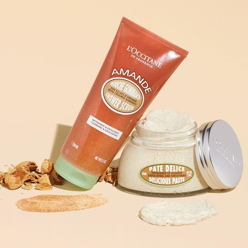 L'OCCITANE Almond Body Scrub - Exfoliating & Smoothing Paste, 7.40 Fl Oz for Silky Skin