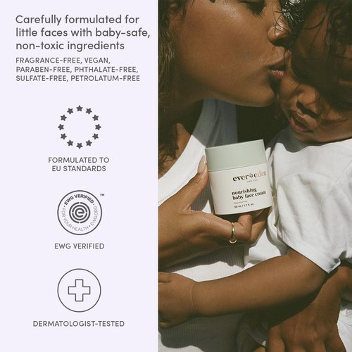 Evereden Nourishing Baby Face Cream - Non-Toxic, Fragrance-Free Moisturizer | 1.7 oz Rich & Non-Greasy Formula