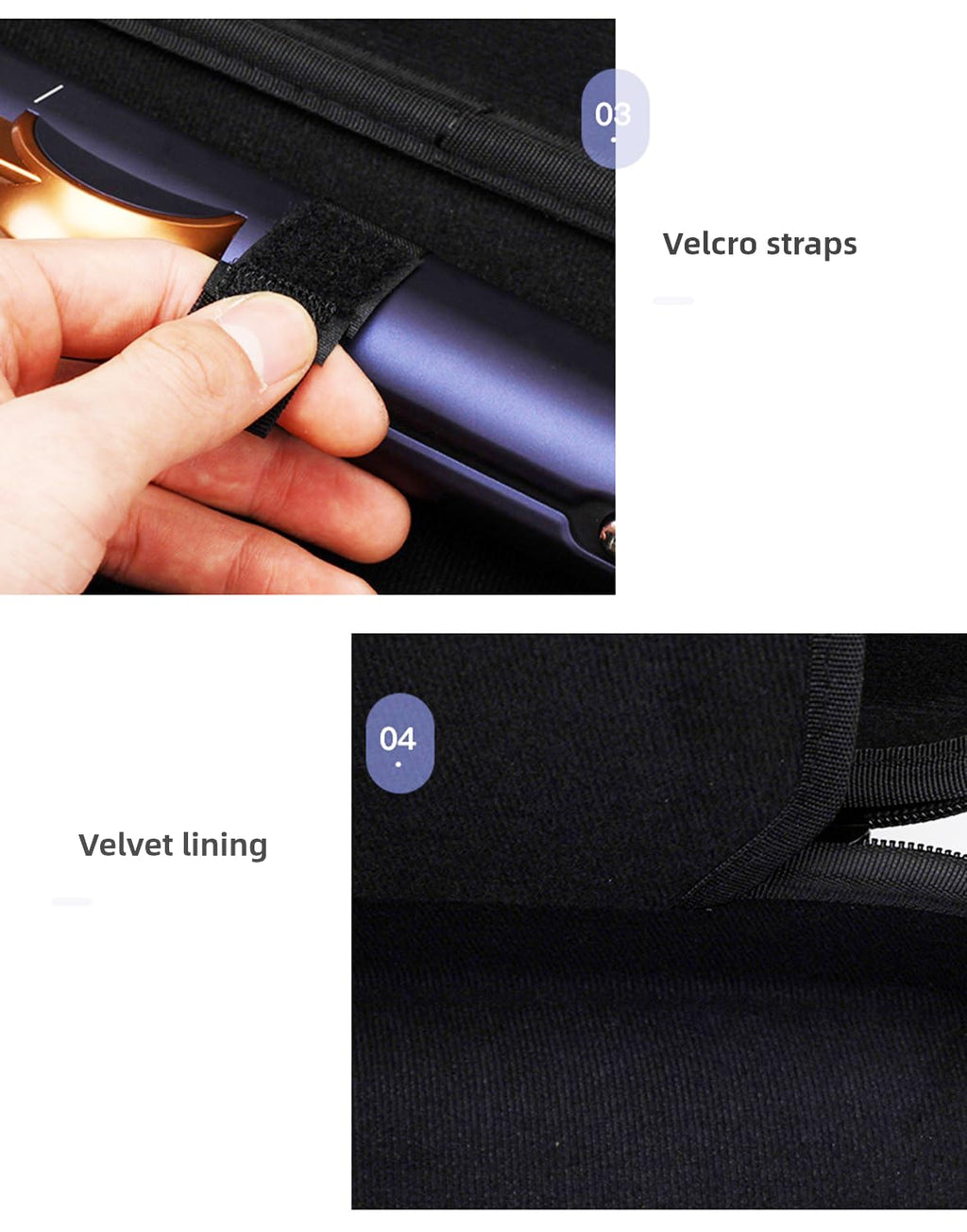 BUBM Portable Storage Bag for Dyson Airstrait™ Straightener, Black