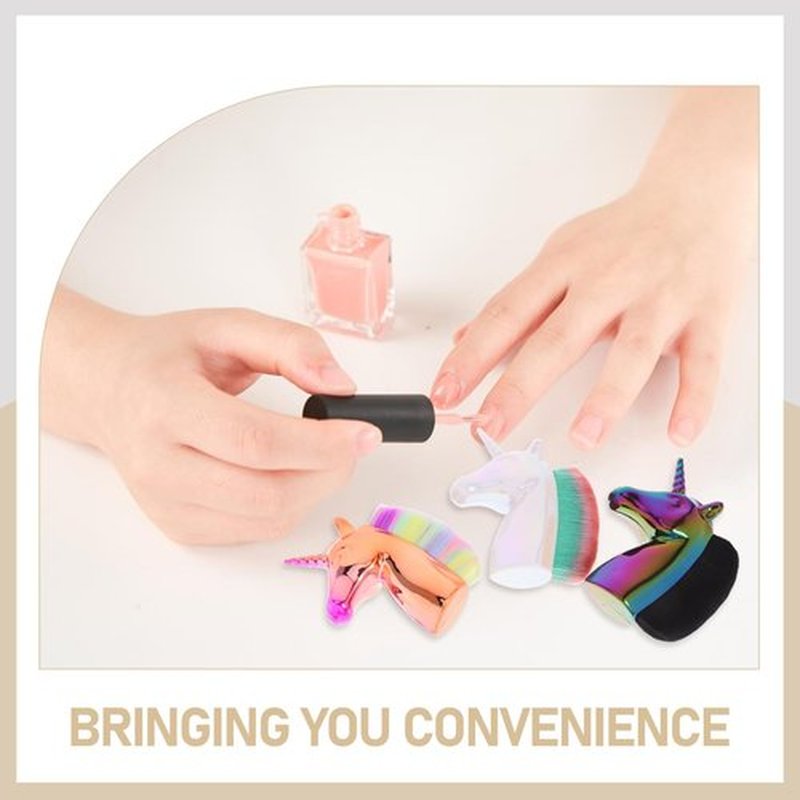 Beaupretty Nail Brush for Cleaning Nail Dust Unicorn Design Art Cleaning Brush Manicure Pedicure Tool 3.15X1.18X3.74 Inches