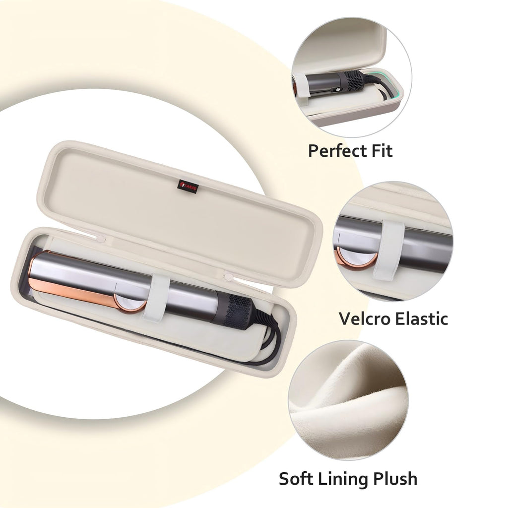 XANAD Hard Case Compatible with Dyson Airstrait/Corrale Styler Straightener - Hair Straightening Irons Case,Cream