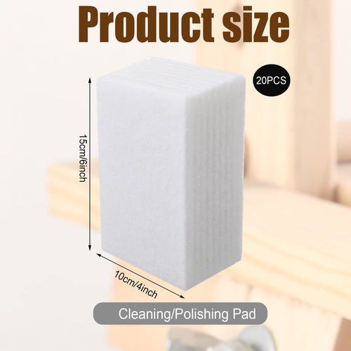 20 Pieces White Scrubbing Pad Non Scratch Scouring Pads Non Woven Scouring Sponge Multipurpose Abrasive Multi Surface Scrubber for Cleaning Polishing Home(4 x 6 Pulgadas)