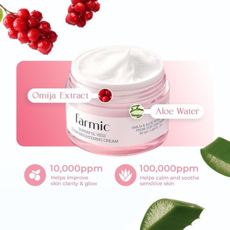 Superful Vegi Glow Cream - Deep-Absorbing Hydrating Facial Cream for Dry & Sensitive Skin | 1.69 fl oz