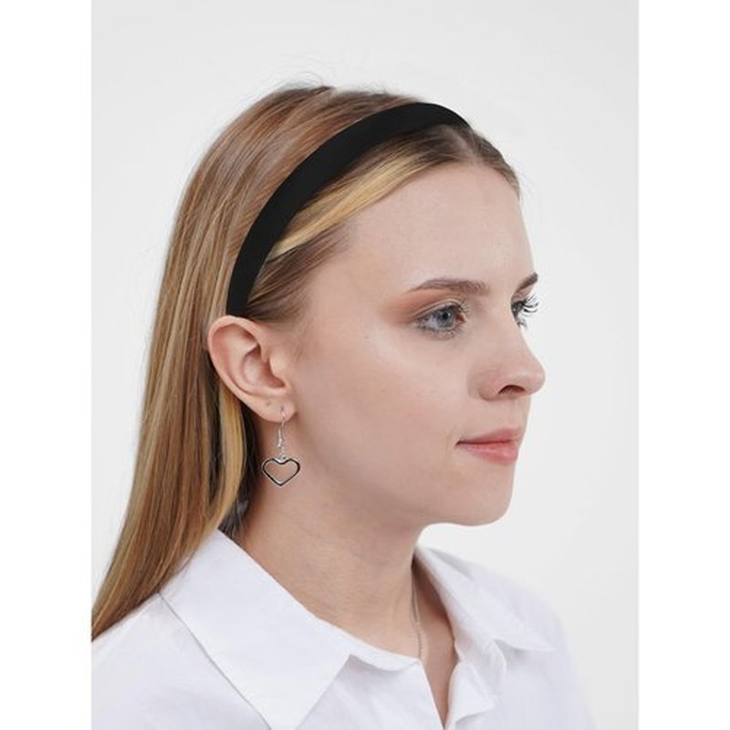 Amariver 12Pcs Black Headband for Women 0.8inch Satin Headbands Thin Hard Head Bands DIY Plain Hair Band Black Satin Headband Fashion Hair Accessories for Women Girls