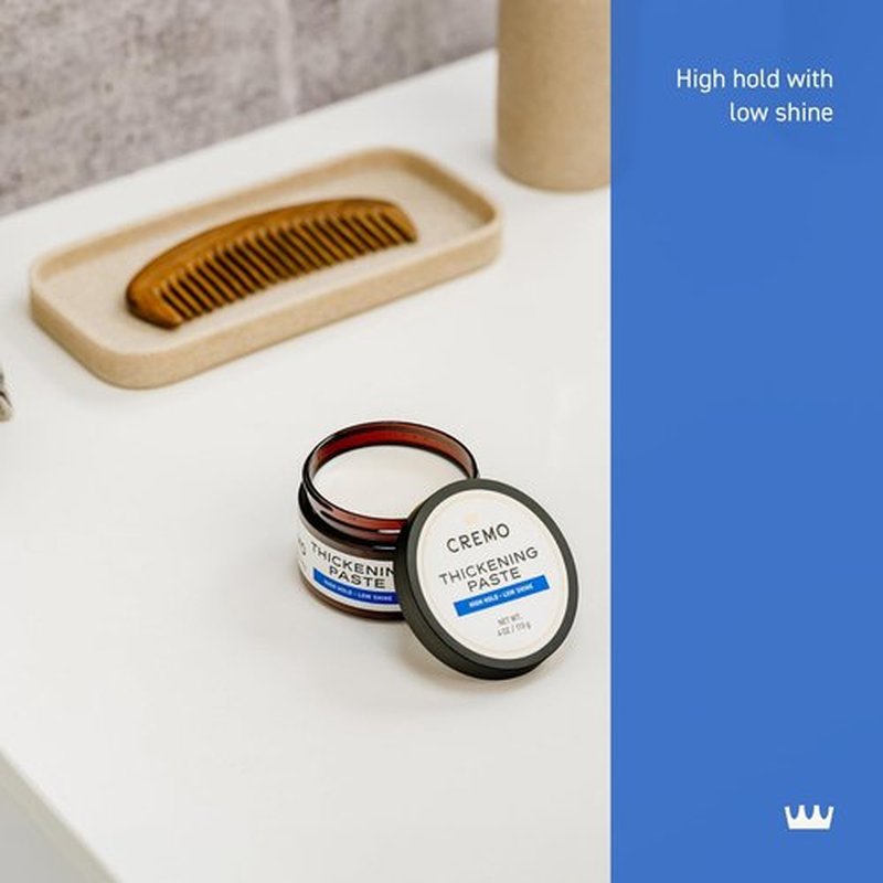 Cremo Hair Thickening Paste for Men - Premium Barber Grade Styling with High Hold & Low Shine | 4 Oz