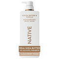 Native Body Wash - Cocoa Butter & Vanilla | 24-Hour Hydration for Dry Skin, 22 oz