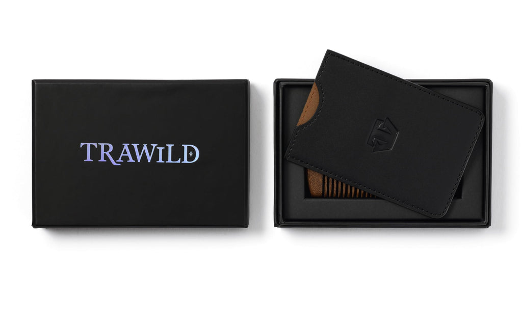 TRAWILD Sandalwood Beard Comb for Men with Mother of Pearl Inlay, Premium Grooming Wood & Wooden Comb for Beard and Mustache