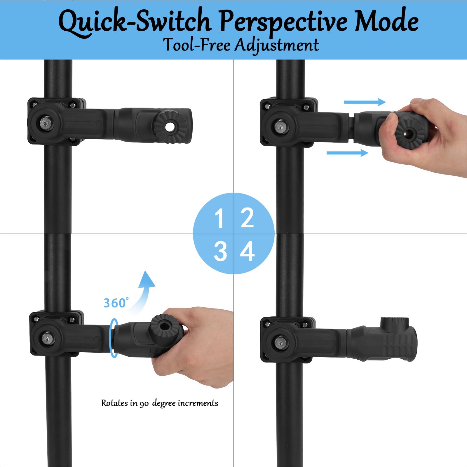 VINmounts Aluminum 0 Degree Mount Compatible with LVS34/LVS32/LVS62/Active Target,Tool-Free Adjustable Perspective Mode Transducer Mount