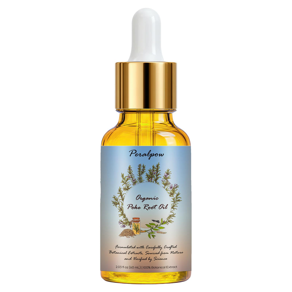 Organic Poke Root Infused Castor Oil | Deep Tissue & Lymphatic System Support | Natural Aid for Cysts, Fibroids, Muscle & Joint Comfort | 2.03 fl oz