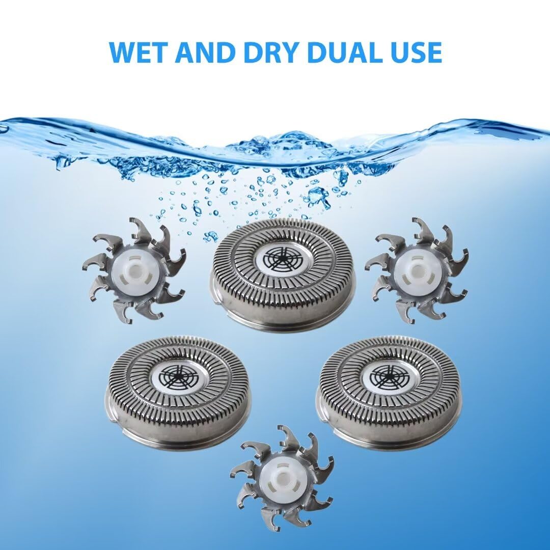 SW-S7105 3x Replacement Shaver Head Blades Compatible for Waterproof Electric Razor Wet & Dry Rotary Shavers with Clean Brush