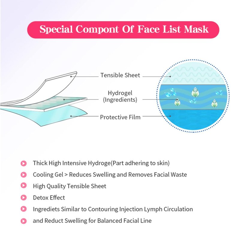 V Shape Face Mask - Firming Double V Line Lifting Mask for Women & Men | 6 Pieces