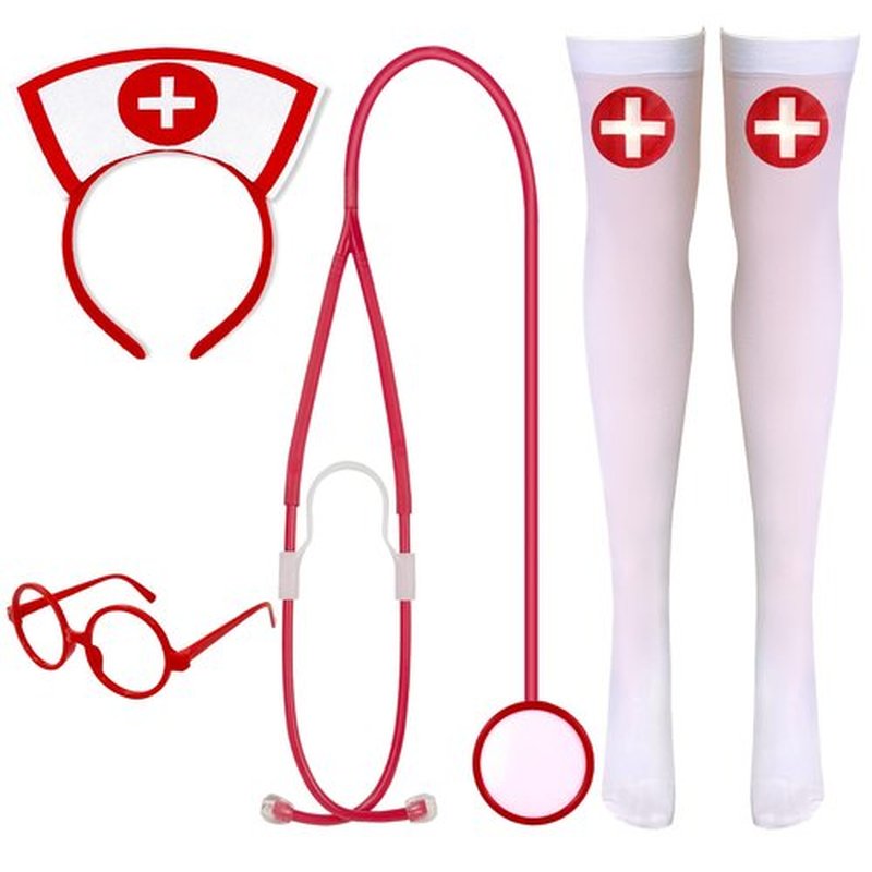 QLINLEAF Halloween Nurse Headband Costume Accessories Women for Halloween Nurse Party Cosplay