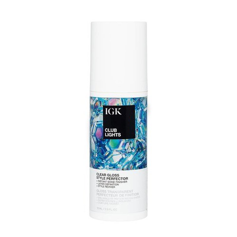 IGK Club Lights Clear Gloss - Instant Shine Style Perfector & Reviver | 2.5 Fl Oz