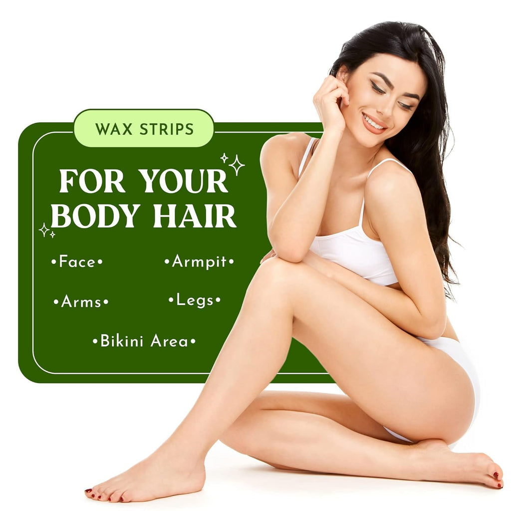 MOOM Wax Strips for Hair Removal - 48 Reusable Strips for Body & Facial