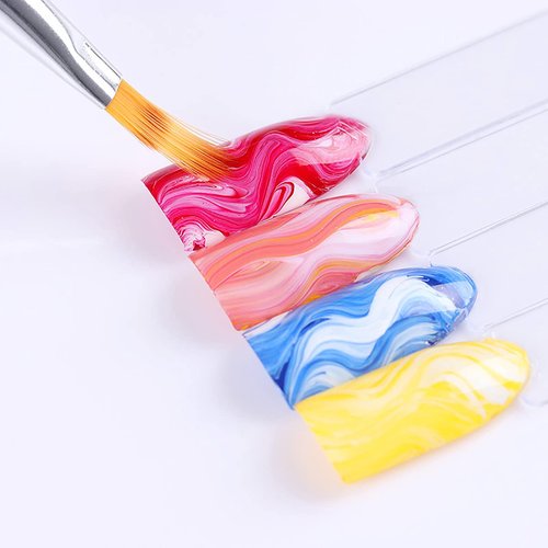 JERCLITY 8pcs Nail Art Brushes Set Ombre Nail Brush Dotting Pen Nail Art Liner Brushes French Tip Brush Lace Nail Brush Gradient Painting Pens Nail Sponges for Ombre Brush Nail Art Tools Set