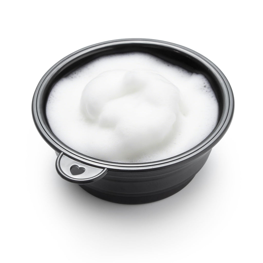 SPOSAFE Foldable Shaving Soap Bowl – Portable, Easy-to-Carry Shaving Soap Cup for Wet Shave, Travel Shaving Lather Bowl/Shaving Mug Compatible with Shave Cream & Soap for Men (Black)