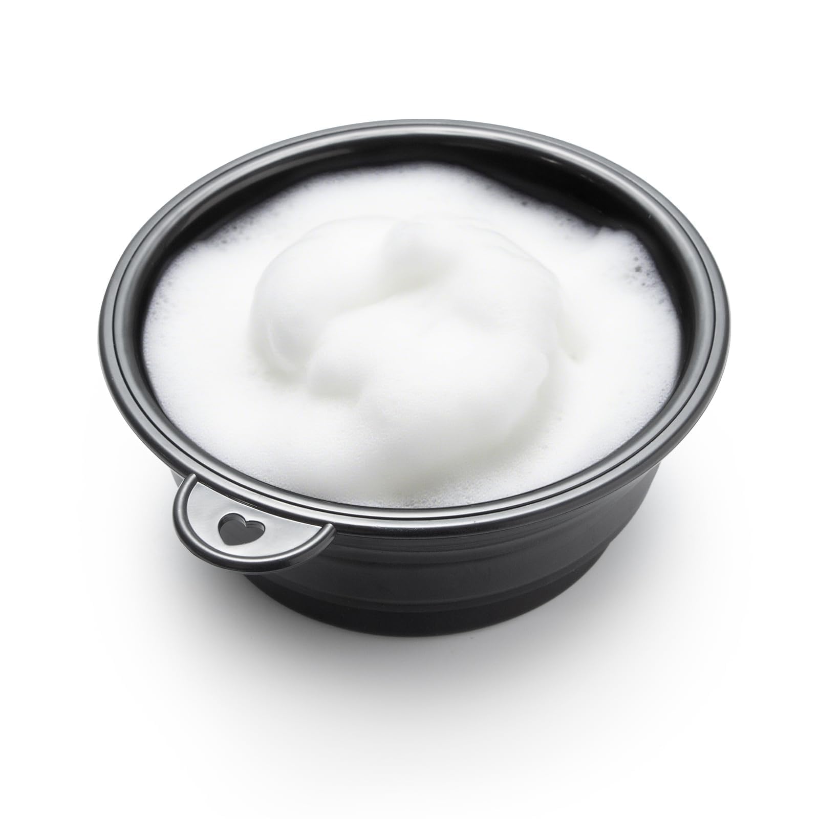 SPOSAFE Foldable Shaving Soap Bowl – Portable, Easy-to-Carry Shaving Soap Cup for Wet Shave, Travel Shaving Lather Bowl/Shaving Mug Compatible with Shave Cream & Soap for Men (Black)