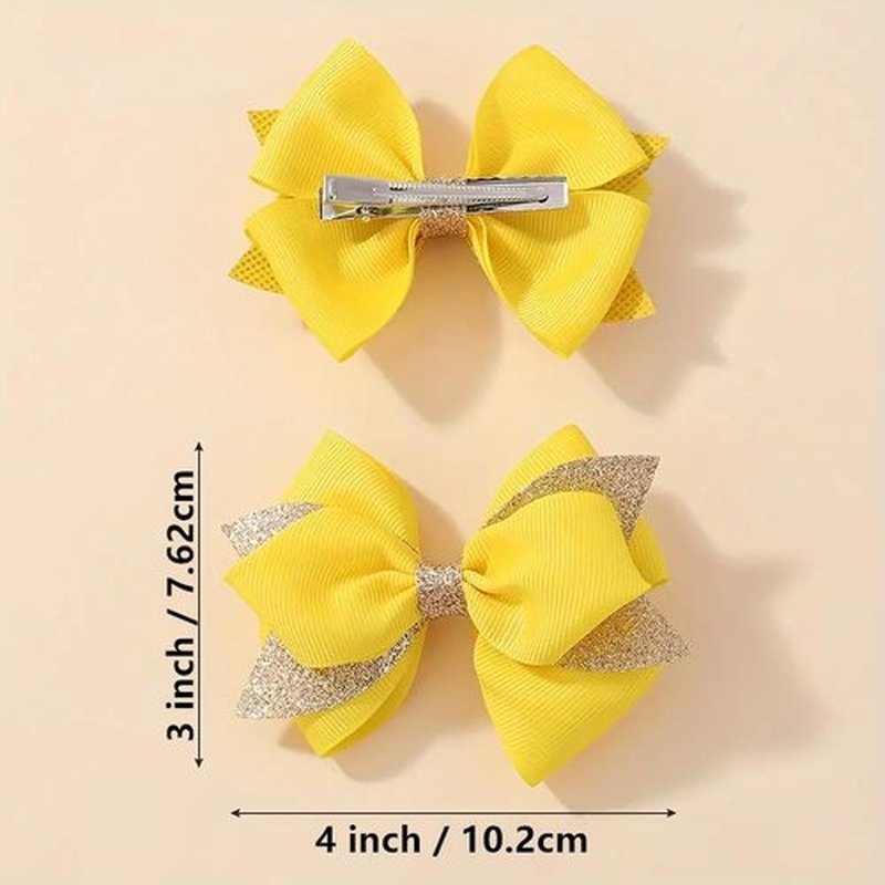 12pcs 4 Inch Hair Bows for Girls - Christmas Hair Clips with Alligator Clip, Glitter & Sparkly Ribbon Bows - Barrettes & Hairpins for Teens, Toddler, Kids