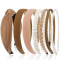 AHONEY 7 Pack Headbands for Women Girls Headbands Trendy Non Slip Hairbands Fashion Hair Accessories Multi-style Headband Pack Diademas Para Mujer (Neutral)