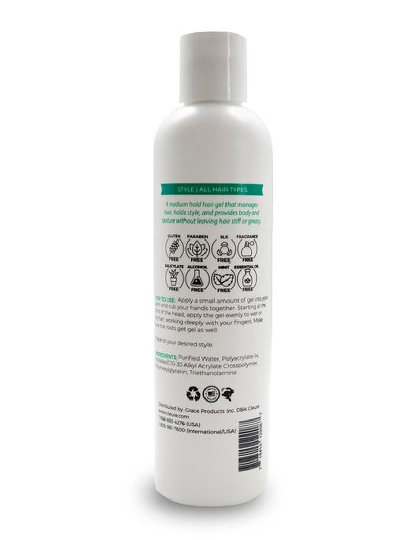 Cleure Hair Styling Gel - Hypoallergenic & Fragrance-Free Edge Control for Frizz (8 fl oz)