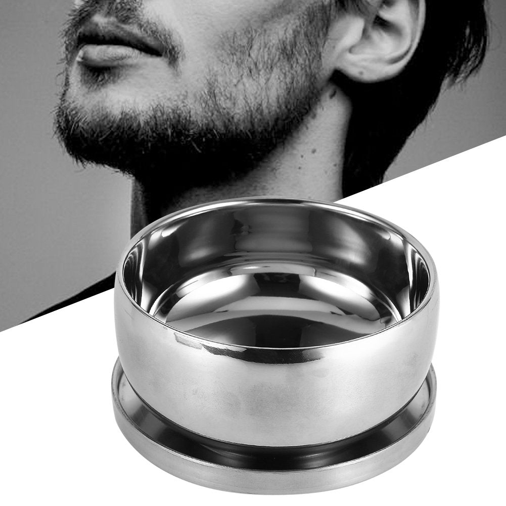 Shaving Soap Bowl with Lid for Men – Premium Stainless Steel Beard Shaving Cup, 4-Inch Deep Foam Bowl for Cream & Lather, Durable & Rust-Proof