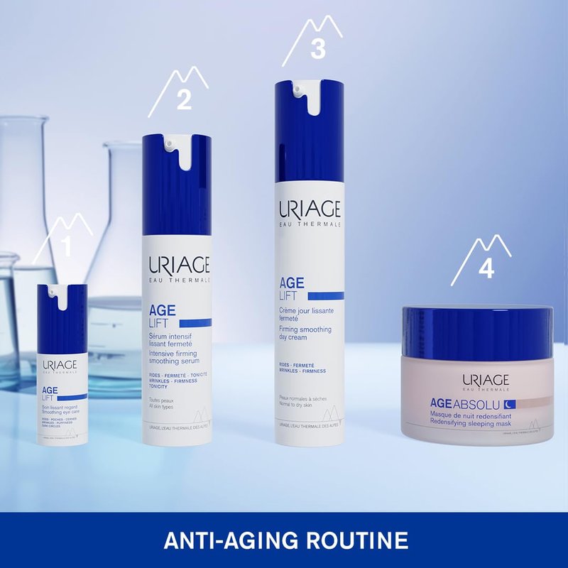 Uriage Age Lift Eye Contour Cream - Retinol & Hyaluronic Acid for Fine Lines, Puffiness & Dark Circles