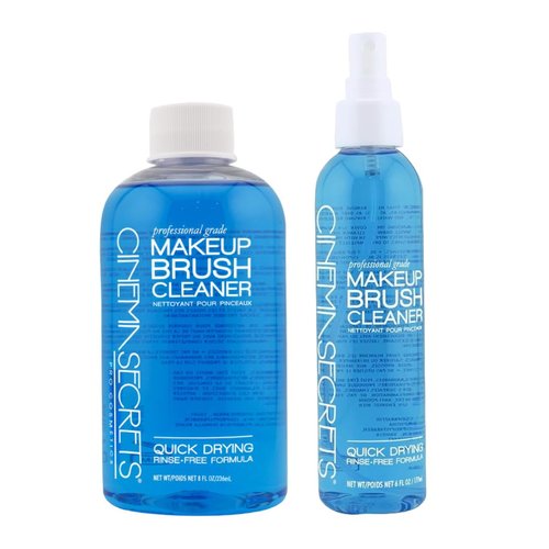 Cinema Secrets Makeup Brush Cleaner - Professional Quick-Drying Formula | 8oz & 6oz Spray Bottles