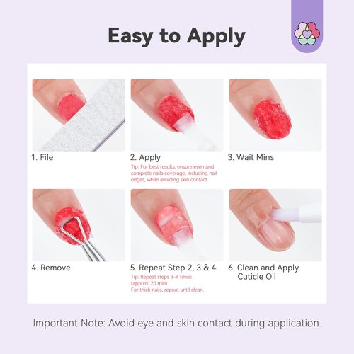 SAVILAND Pro Dip Powder Remover Kit - Gentle & Easy Dip Nail Removal Nail File & Scraper for Home Use, No Need Soaking & Wrapping (0.5 Fl Oz)