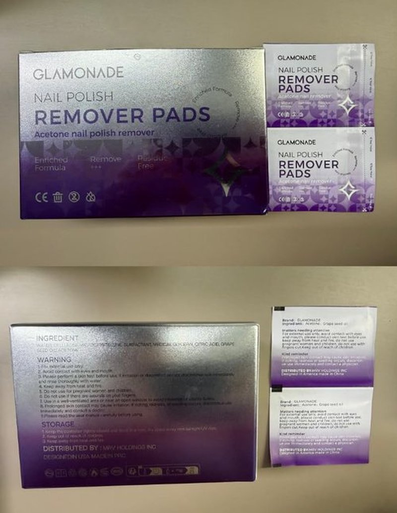 Glamonade Nail Polish Remover Pads: 50 Pack Bulk Set Acetone Nail Polish Remover Wipes Individually Wrapped - Rapidly Remove Gel Polish & Fingernail Polish Travel Kit for Home & Salon