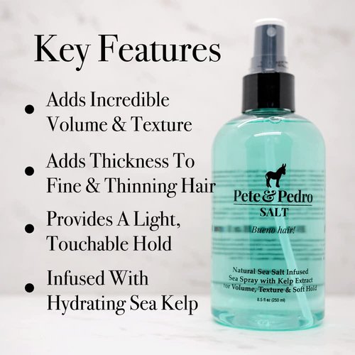 Pete & Pedro SALT - Natural Sea Salt Spray for Hair | Adds Volume, Texture & Light Hold | 2.0 oz.