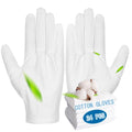 12 Pairs Moisturizing White Cotton Gloves for Dry Hands Eczema Gloves for Men and Women, Stretchable Reusable Cloth Gloves for Coin Jewelry Silver Inspection 12 Pairs (White, XL)