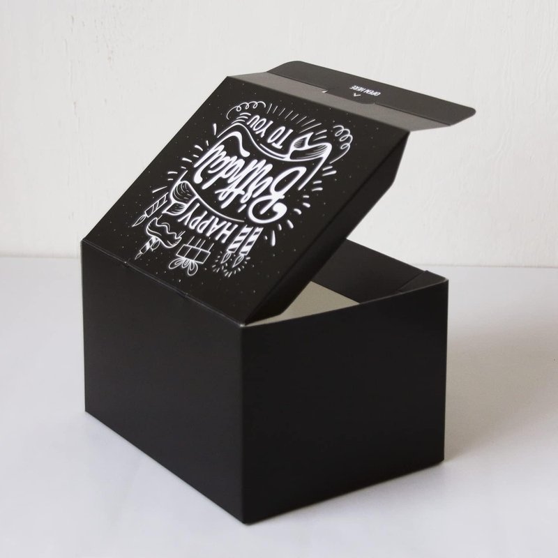 FETTIPOP Exploding Confetti Gift Box - Premium Black Surprise Kit for Happy Birthday | 7.2x5.5x4.3 in.