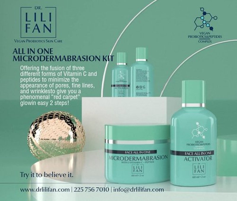 Dr Lili Fan Probiotic All-In-One Microdermabrasion Kit with Vitamin C and Peptides. Your At-Home Spa Treatment. Get Radiant, Healthy-Looking Skin. 2 fl oz