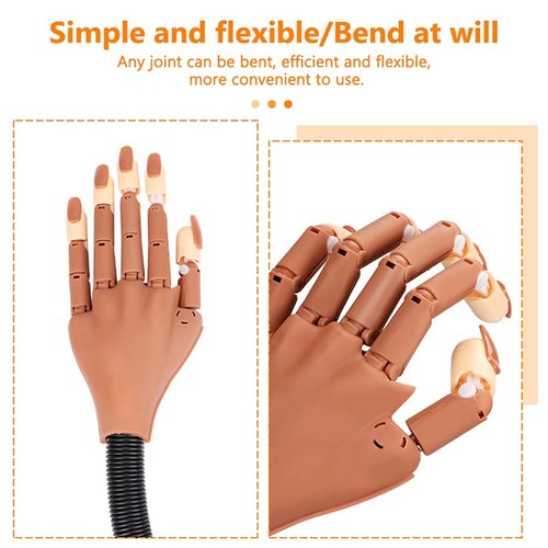Nail Training Hands for Acrylic Nails, Flexible Nail Practice Hand Training Kits, Fake Manican Hands for Nails Practice with 300 PCS Nail Tips, Nail Files and Clipper for Nail Technician and Beginner
