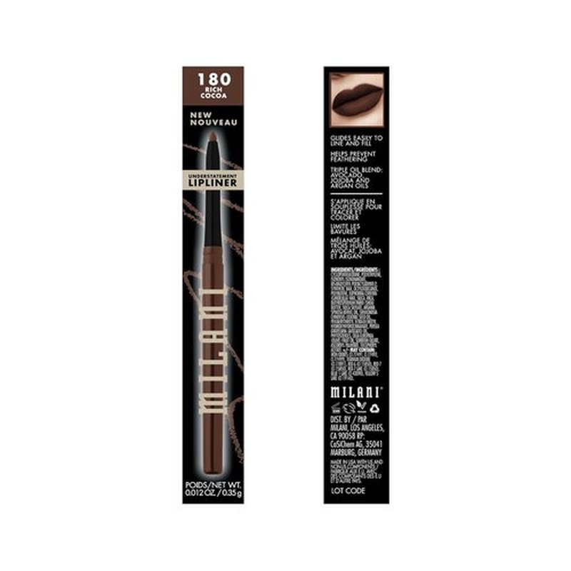 Milani Understatement Lipliner Pencil - Highly Pigmented Retractable Lip Liner | Rich Cocoa Shade