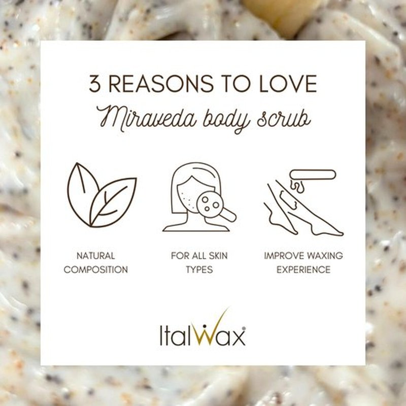 Miraveda by Italwax Tropic Scrub - Exfoliating Coconut Shell Scrub - 250ml for All Skin Types