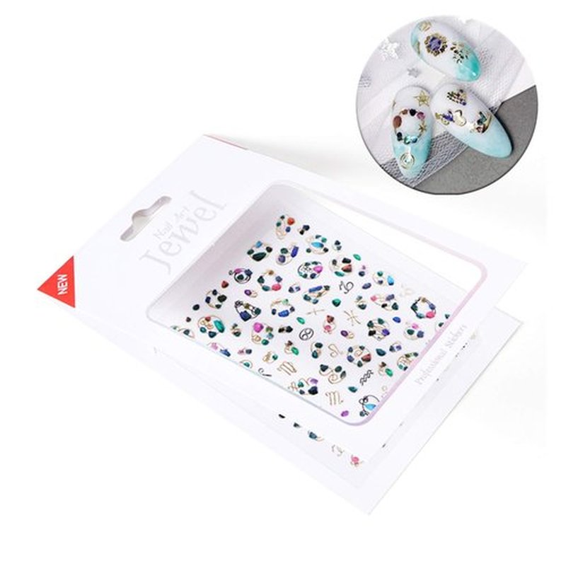 10 Sheets Luxury Nail Stickers for Girls - Stunning Gem Art in Multiple Crystal Bronzing Shapes,Colorful 3D Self-Adhesive Decals for DIY Nail Art with Tweezers and Pressing Stick Included