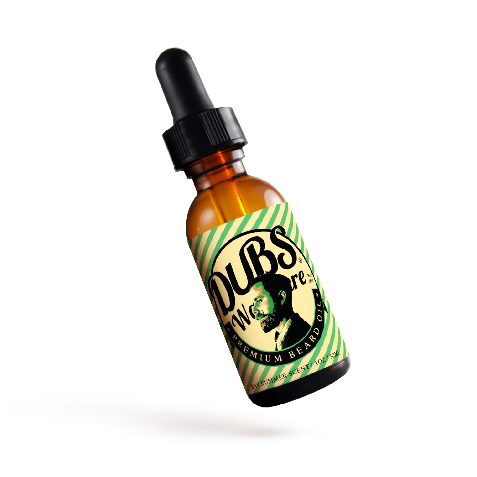 Dubs Was Here Beard Oil | Natural Moisture & Beard Softener | Relieve Beard Itch | Mens Hair Growth Oil | Natural Shine Beard Growth Oil Mustache Gifts for Men | Bay Rummer Scent | 1 Ounce