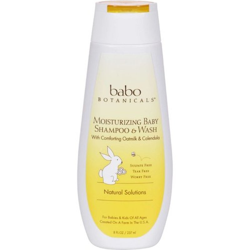 Babo Botanicals Moisturizing Baby Shampoo & Wash - Oatmilk Calendula, 8 Fl. Oz.