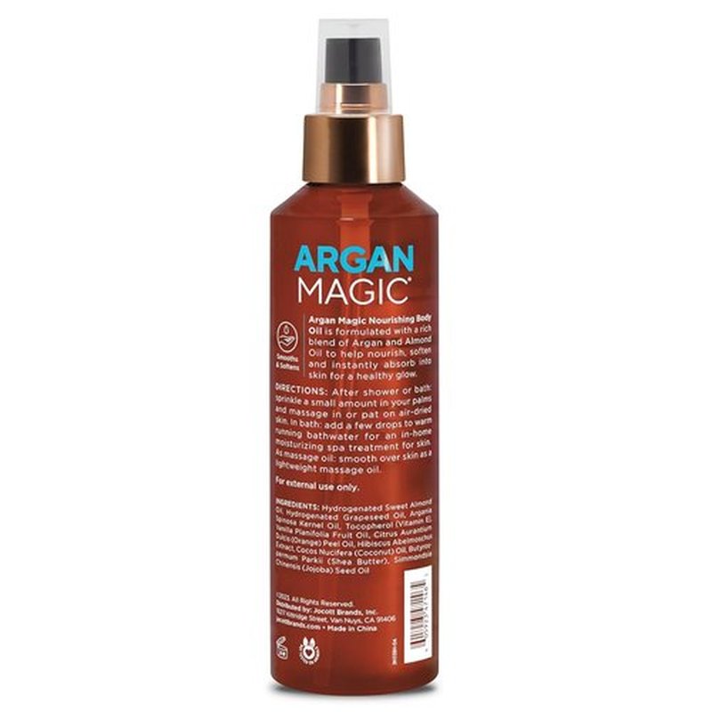 Argan Magic Nourishing Body Oil - Intense Hydration with Argan & Almond Oil | Paraben Free, 6 FL Oz
