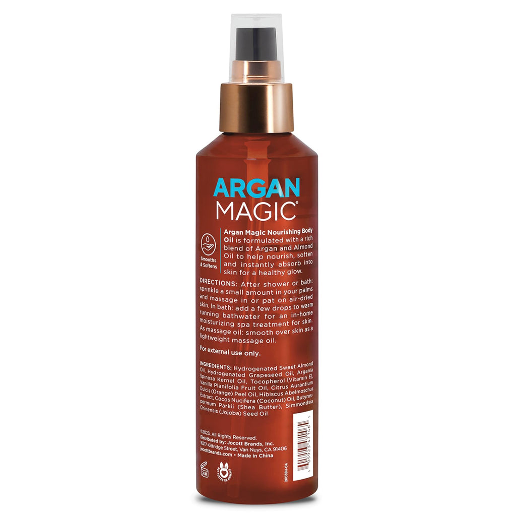 Argan Magic Nourishing Body Oil with Argan & Almond Oil | Intense Hydration, Softens & Radiates | Paraben Free, (6 FL Oz)