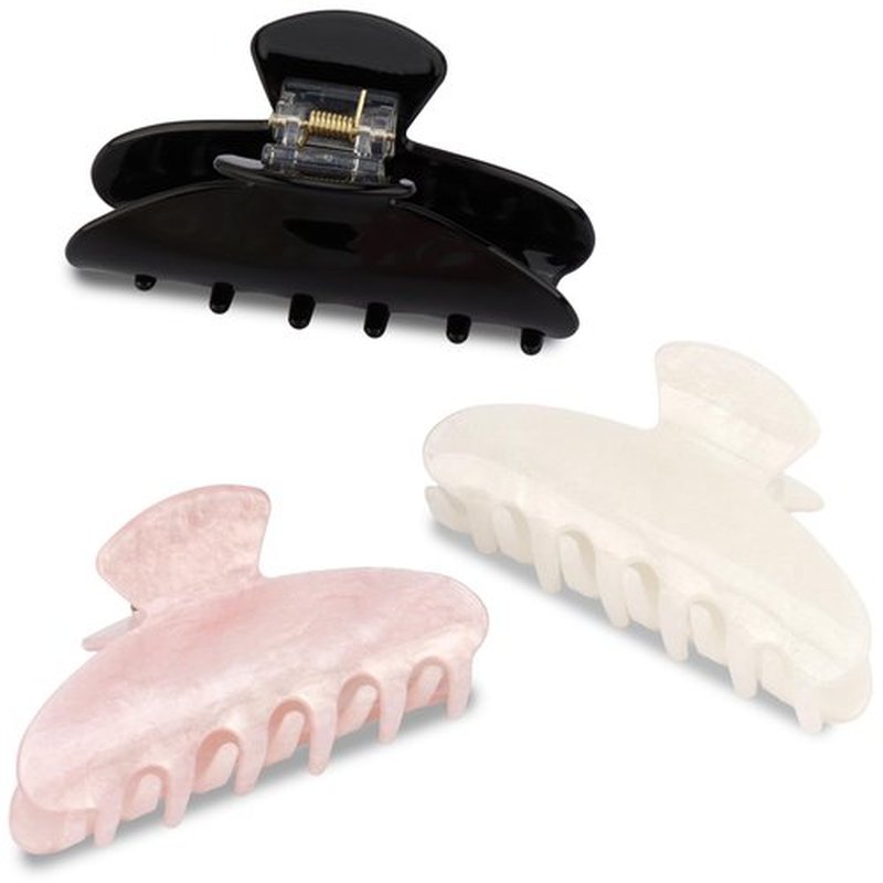 Canitor Hair Claw Clips for Women Acrylic Marbled Hair Clips for Thick Thin Hair Emi Cute Hair Accessories Teen Girl Gifts Stocking Stuffers (black,pink,white)