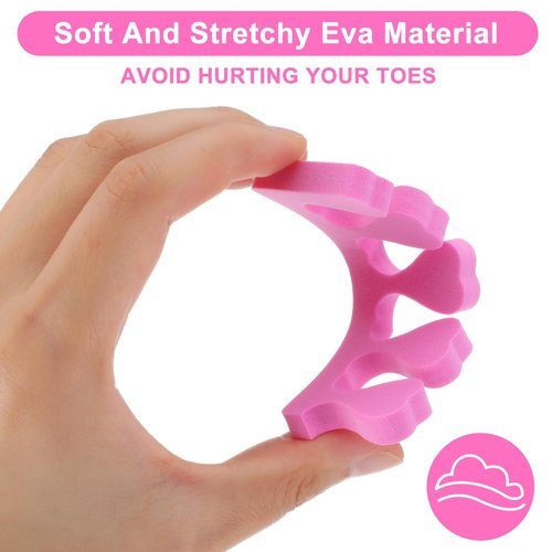 400 Pcs (200 Pairs) Pink Sponge Toe Separators Soft Finger Separators Toe Divider Spacer for Polishing Pedicure Manicure Coating Gel Painting Nail Art Beauty Accessories