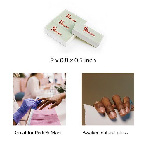 Maryton Mini Nail Buffer Blocks, Disposable Nail Shine Buffers Kit - Green Side for Buffing, White Side for Shinning, 36 Count