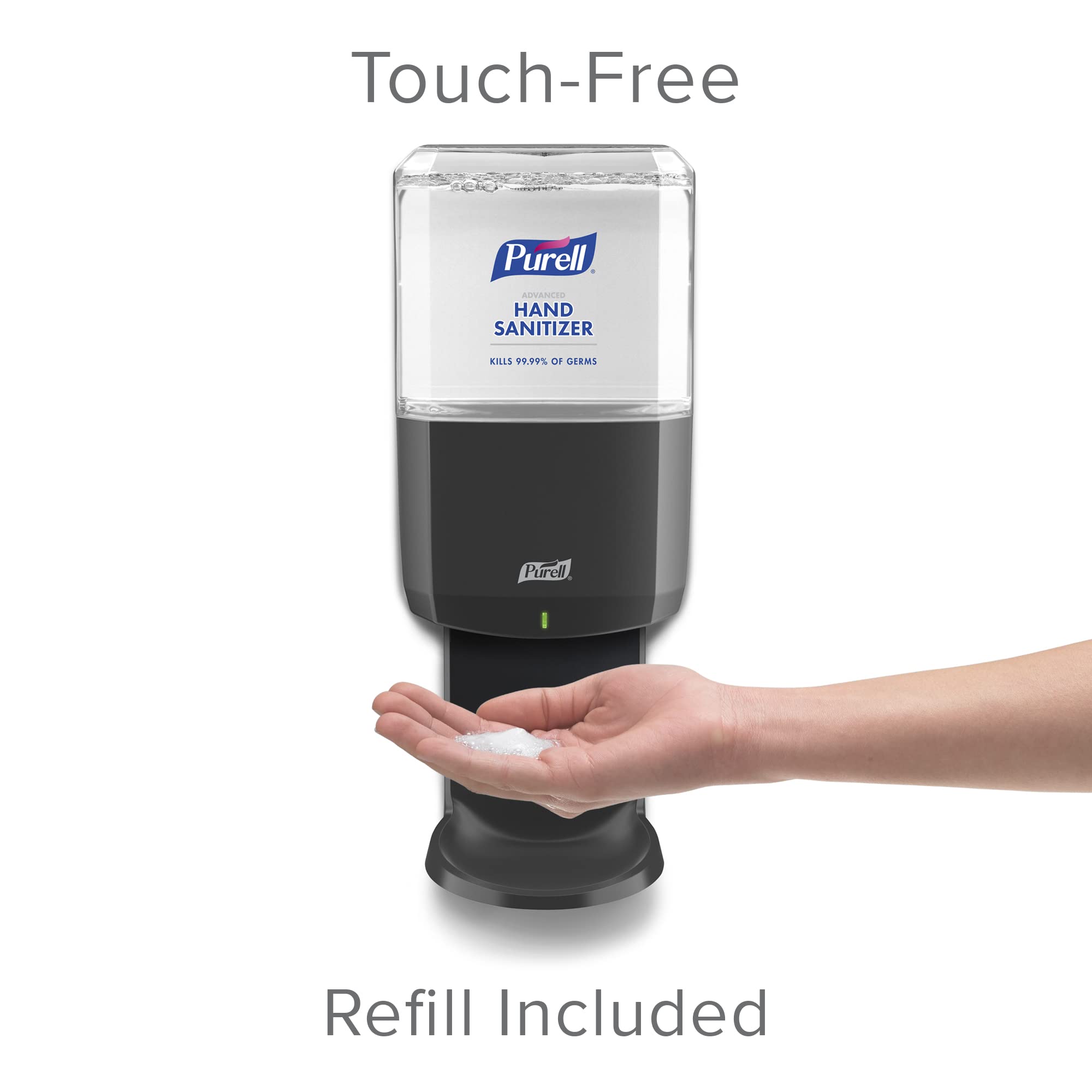 PURELL Advanced Hand Sanitizer Foam ES6 Starter Kit, 1-1200 mL Fragrance Free Sanitizer Foam Refill + 1 ES6 Graphite Automatic Sanitizer Dispenser (Pack of 1) - 6453-1G