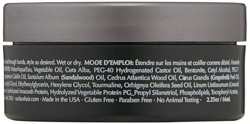 SURFACE Hair Men Styling Mud - Flexible Strong Hold with Flax and Bamboo - 2.25 oz